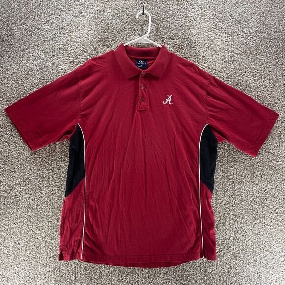 Vintage Alabama Crimson Tide Polo Shirt Mens Extra Large Red NCAA Football Y2K - Picture 1 of 12